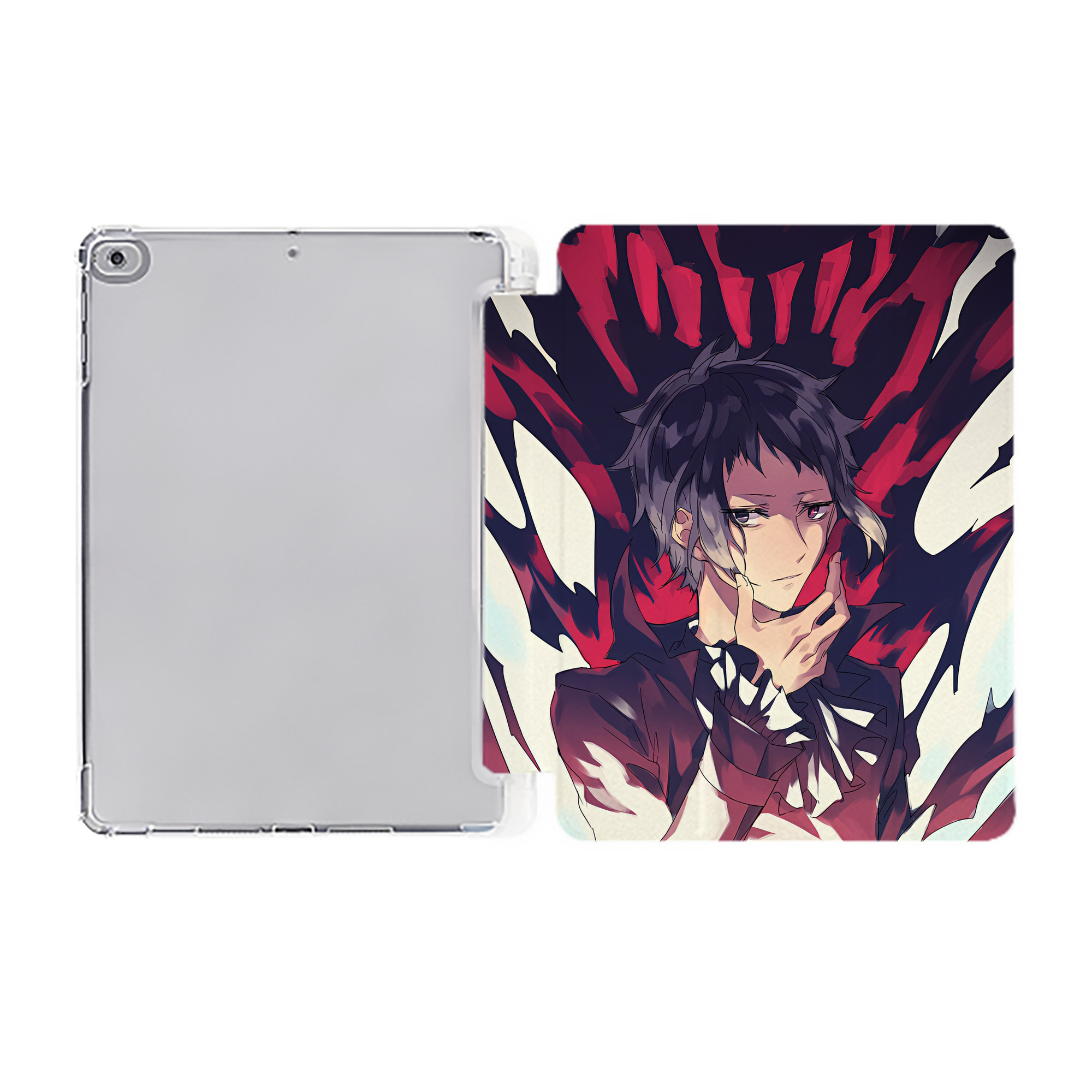 （画像用） 文豪ストレイドッグス Bungo Stray Dogs IPad ケース ペン収納付き 三つ折りスタンド PUレザー×シリコン 対応機種9.5/10.5/10.9インチ